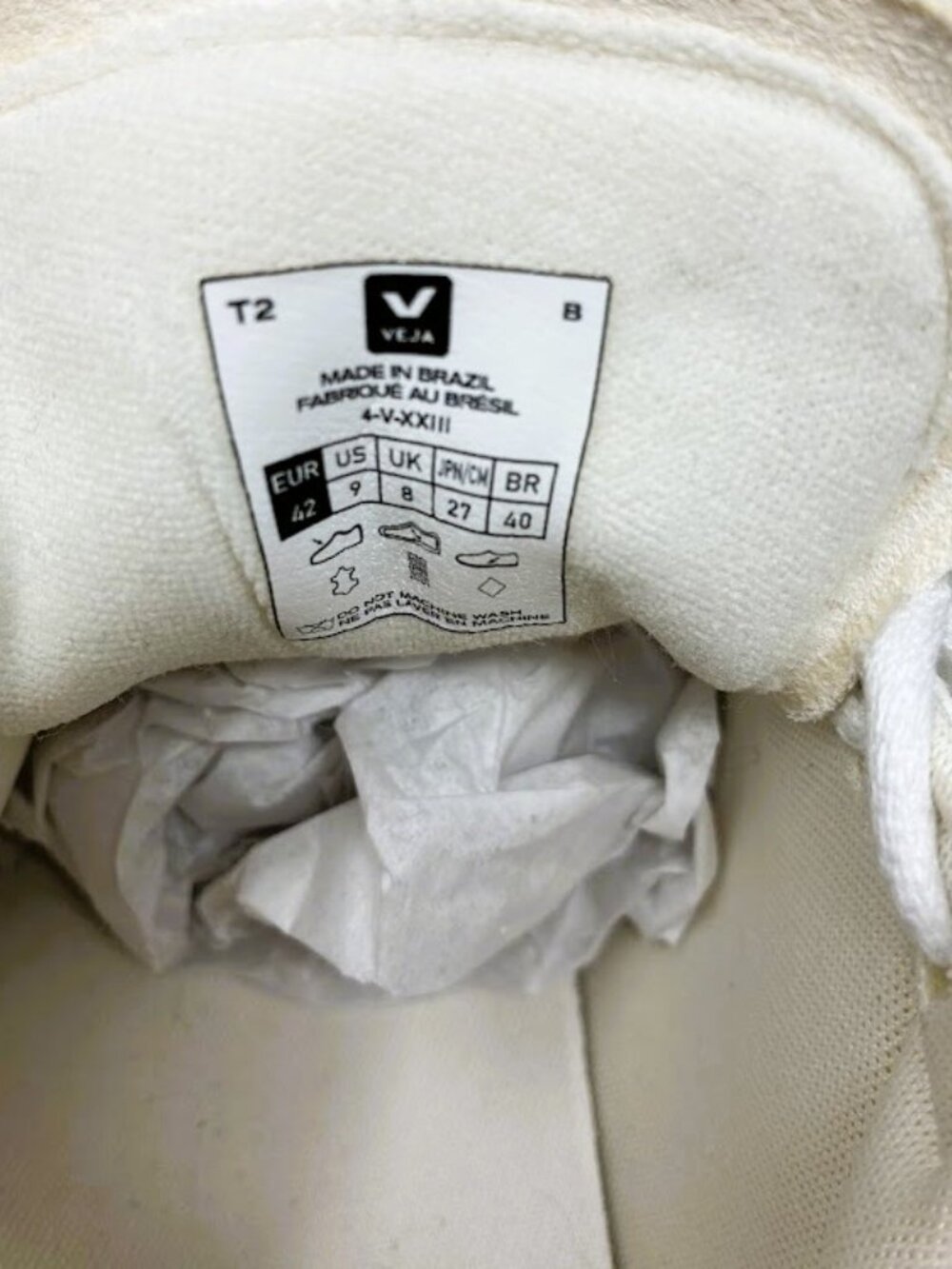 VEJA Esplar Leather Sneakers - White / Pierre - Women's Size 9 / EUR 42 Low Top - Picture 5 of 6